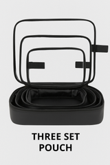 Black Transparent Travel Pouch Set – Pack of 3 (Waterproof, Multipurpose)