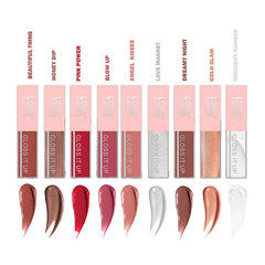 All 9 lip gloss shades from Love Earth Gloss It Up set with swatches
