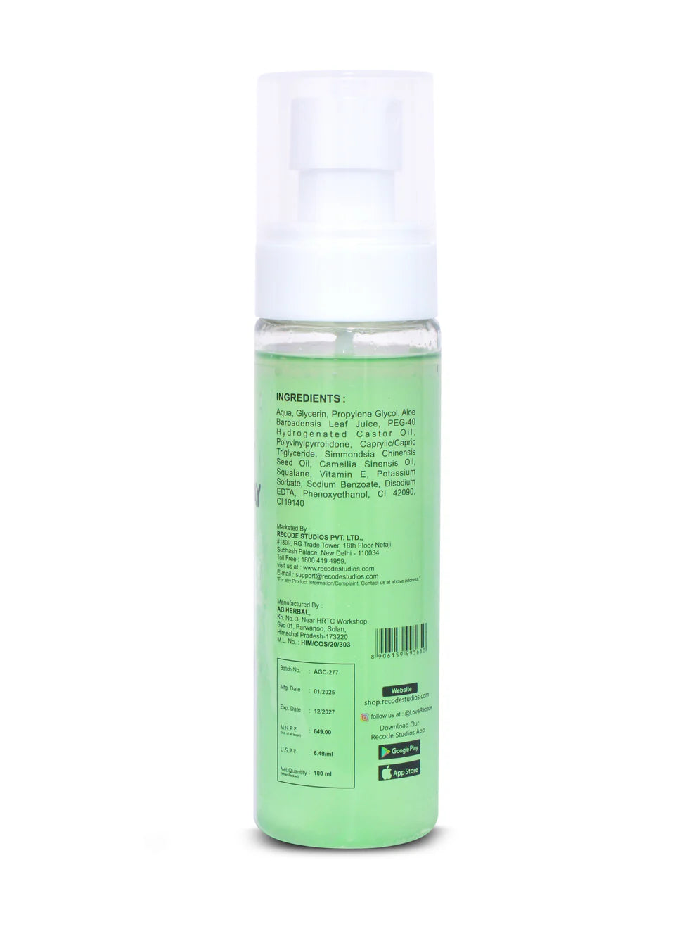 Recode 100 ML Perfect Grip Spray - Makeup Fixer