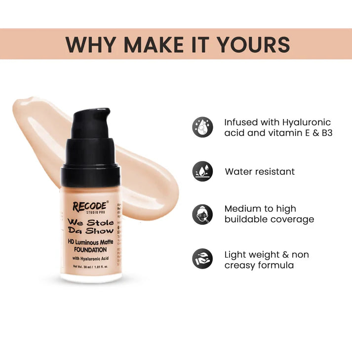 HD Luminous Matte Foundation 30 ML