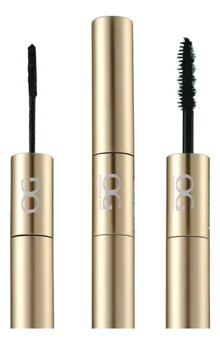 OG Daily Essentials Mascara showing dual-ended brushes for top and bottom lashes in sleek gold tube